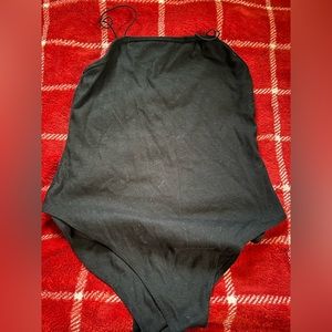 Black spaghetti strap body suit
